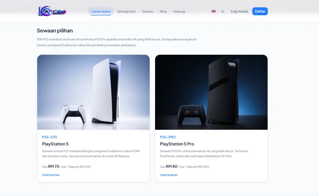 Cilttech light mode preview